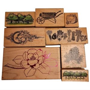 Mixed brands stamps rubber ca varied sizes bonus set preowned color brushers